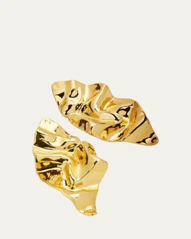 Alexis Bittar Crumpled Gold Large Post Earrings | Thumbnail 3 Alexis Bittar Crumpled Gold Large Post Earrings | Thumbnail 3