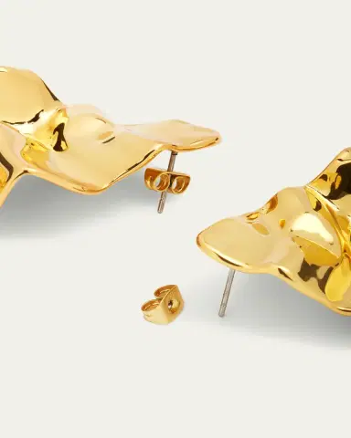 Alexis Bittar Crumpled Gold Large Post Earrings | Thumbnail 4 Alexis Bittar Crumpled Gold Large Post Earrings | Thumbnail 4