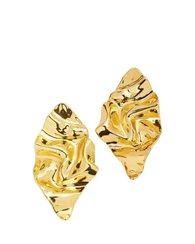 Alexis Bittar Crumpled Gold Large Post Earrings | Thumbnail 1 Alexis Bittar Crumpled Gold Large Post Earrings | Thumbnail 1