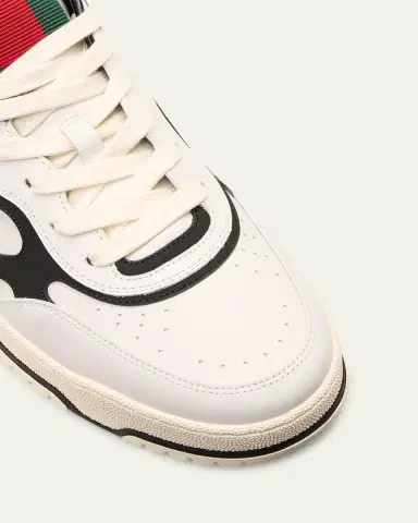 Gucci Men's Re-Web Gummed Calf Leather Sneakers | Thumbnail 3 Gucci Men's Re-Web Gummed Calf Leather Sneakers | Thumbnail 3