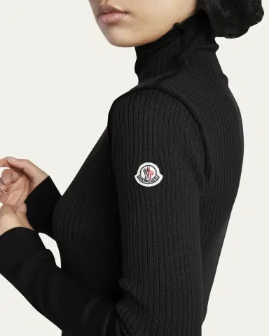 Moncler Extra Fine Wool Ribbed Turtleneck Sweater | Thumbnail 5 Moncler Extra Fine Wool Ribbed Turtleneck Sweater | Thumbnail 5