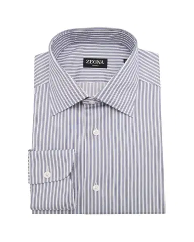 ZEGNA Men's Trofeo Cotton Multi-Stripe Dress Shirt | Thumbnail 1 ZEGNA Men's Trofeo Cotton Multi-Stripe Dress Shirt | Thumbnail 1