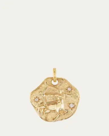 Aaryah 18K Yellow Gold Large Diamond Zodiac Pendant Necklace | Thumbnail 2 Aaryah 18K Yellow Gold Large Diamond Zodiac Pendant Necklace | Thumbnail 2