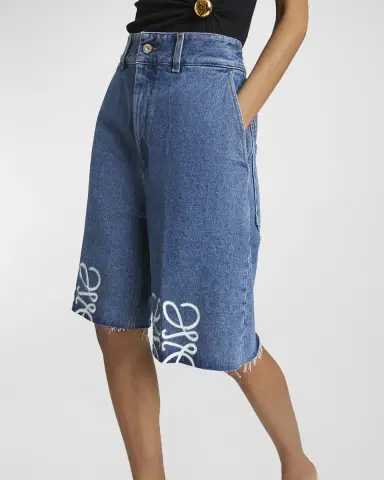 Loewe Anagram Long Denim Shorts | Thumbnail 6 Loewe Anagram Long Denim Shorts | Thumbnail 6