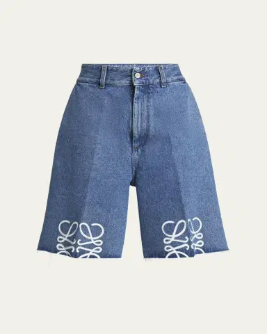 Loewe Anagram Long Denim Shorts | Thumbnail 7 Loewe Anagram Long Denim Shorts | Thumbnail 7