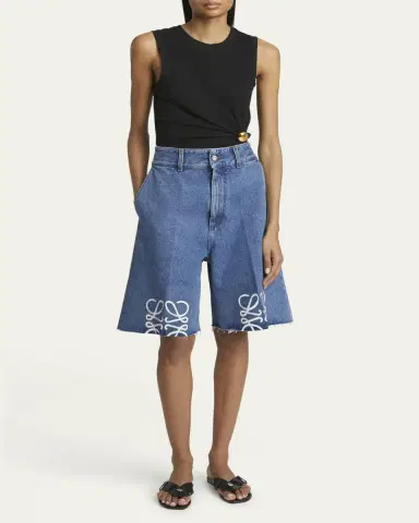 Loewe Anagram Long Denim Shorts | Thumbnail 8 Loewe Anagram Long Denim Shorts | Thumbnail 8
