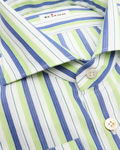 Kiton Men's Striped Dress Shirt | Thumbnail 2 Kiton Men's Striped Dress Shirt | Thumbnail 2