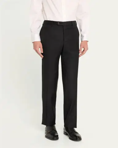 Giorgio Armani Men's Flat-Front Wool Trousers | Thumbnail 4 Giorgio Armani Men's Flat-Front Wool Trousers | Thumbnail 4