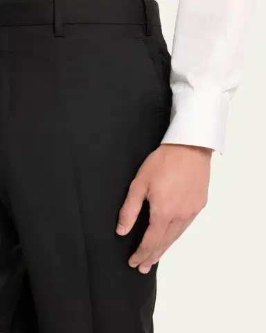 Giorgio Armani Men's Flat-Front Wool Trousers | Thumbnail 5 Giorgio Armani Men's Flat-Front Wool Trousers | Thumbnail 5