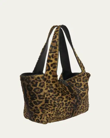 Saint Laurent Le 5 À 7 Bea YSL Leopard-Print Tote Bag in Calf Hair & Leather | Thumbnail 3 Saint Laurent Le 5 À 7 Bea YSL Leopard-Print Tote Bag in Calf Hair & Leather | Thumbnail 3