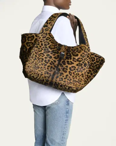 Saint Laurent Le 5 À 7 Bea YSL Leopard-Print Tote Bag in Calf Hair & Leather | Thumbnail 5 Saint Laurent Le 5 À 7 Bea YSL Leopard-Print Tote Bag in Calf Hair & Leather | Thumbnail 5