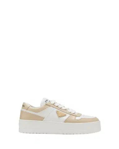 Prada Downtown Bicolor Leather Low-Top Sneakers | Thumbnail 1 Prada Downtown Bicolor Leather Low-Top Sneakers | Thumbnail 1