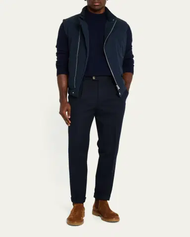 Brunello Cucinelli Men's Pleated Twill Trousers | Thumbnail 2 Brunello Cucinelli Men's Pleated Twill Trousers | Thumbnail 2