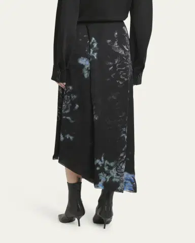 Giorgio Armani Floral Print Silk Wrap-Effect Midi Skirt | Thumbnail 3 Giorgio Armani Floral Print Silk Wrap-Effect Midi Skirt | Thumbnail 3