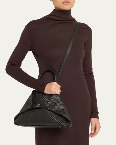 Akris Ai Small Plaid Braided Top-Handle Bag | Thumbnail 2 Akris Ai Small Plaid Braided Top-Handle Bag | Thumbnail 2