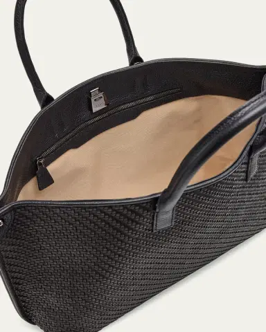 Akris Ai Small Plaid Braided Top-Handle Bag | Thumbnail 4 Akris Ai Small Plaid Braided Top-Handle Bag | Thumbnail 4