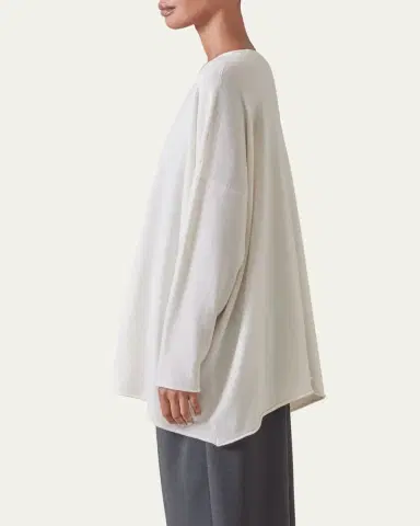 Eskandar A-Line Bateau Neck Cashmere Sweater | Thumbnail 4 Eskandar A-Line Bateau Neck Cashmere Sweater | Thumbnail 4