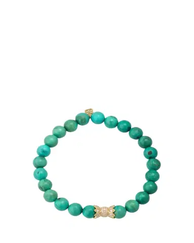 Sydney Evan 14K Yellow Gold Diamond Marquise Eye Candy Wrapper Bead on Green Turquoise Bracelet | Thumbnail 1 Sydney Evan 14K Yellow Gold Diamond Marquise Eye Candy Wrapper Bead on Green Turquoise Bracelet | Thumbnail 1