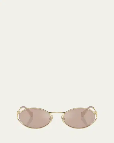 Miu Miu Logo Metal Oval Sunglasses | Thumbnail 6 Miu Miu Logo Metal Oval Sunglasses | Thumbnail 6