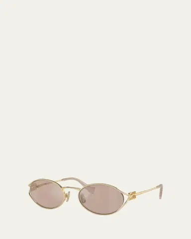 Miu Miu Logo Metal Oval Sunglasses | Thumbnail 7 Miu Miu Logo Metal Oval Sunglasses | Thumbnail 7