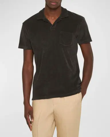 Orlebar Brown Men's Organic Cotton Terry Short-Sleeve Polo Shirt | Thumbnail 2 Orlebar Brown Men's Organic Cotton Terry Short-Sleeve Polo Shirt | Thumbnail 2