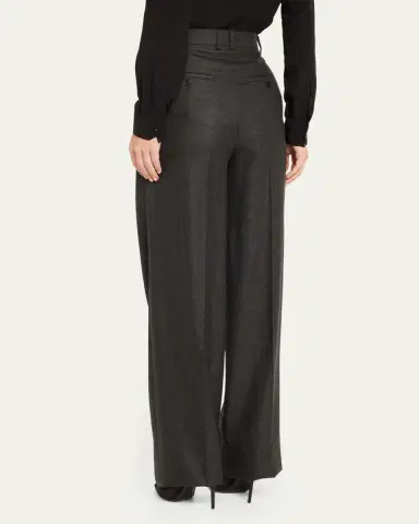 Saint Laurent Wide-Leg Tailored Pants with Pleating | Thumbnail 3 Saint Laurent Wide-Leg Tailored Pants with Pleating | Thumbnail 3