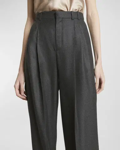 Saint Laurent Wide-Leg Tailored Pants with Pleating | Thumbnail 5 Saint Laurent Wide-Leg Tailored Pants with Pleating | Thumbnail 5