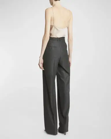 Saint Laurent Wide-Leg Tailored Pants with Pleating | Thumbnail 6 Saint Laurent Wide-Leg Tailored Pants with Pleating | Thumbnail 6
