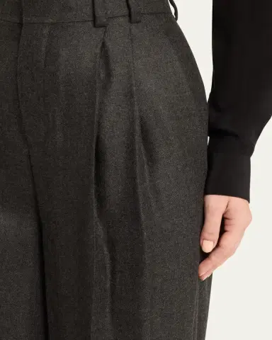 Saint Laurent Wide-Leg Tailored Pants with Pleating | Thumbnail 8 Saint Laurent Wide-Leg Tailored Pants with Pleating | Thumbnail 8