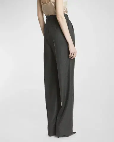 Saint Laurent Wide-Leg Tailored Pants with Pleating | Thumbnail 9 Saint Laurent Wide-Leg Tailored Pants with Pleating | Thumbnail 9