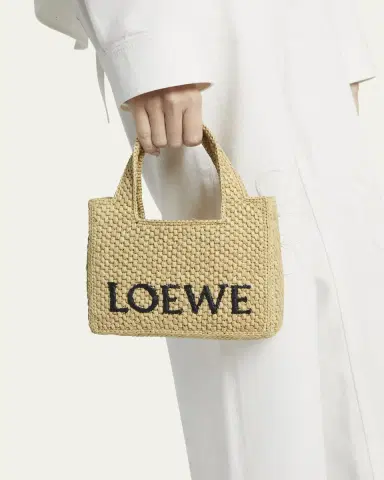 LOEWE x Paula's Ibiza Font Logo Mini Tote Bag in Raffia | Thumbnail 2 LOEWE x Paula's Ibiza Font Logo Mini Tote Bag in Raffia | Thumbnail 2