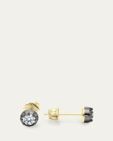 HauteCarat 18K Georgian Cut Lab Grown Diamond Stud Earrings, 4.0tcw | Thumbnail 3 HauteCarat 18K Georgian Cut Lab Grown Diamond Stud Earrings, 4.0tcw | Thumbnail 3