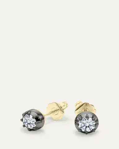 HauteCarat 18K Georgian Cut Lab Grown Diamond Stud Earrings, 2.0tcw | Thumbnail 2 HauteCarat 18K Georgian Cut Lab Grown Diamond Stud Earrings, 2.0tcw | Thumbnail 2