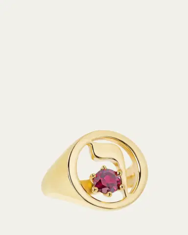 Procaccia Jewelry 18K Gold Hebrew VAV Initial Signet Ring | Thumbnail 4 Procaccia Jewelry 18K Gold Hebrew VAV Initial Signet Ring | Thumbnail 4