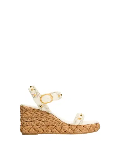 Valentino Garavani Rockstud Leather Wedge Espadrille Sandals | Thumbnail 1 Valentino Garavani Rockstud Leather Wedge Espadrille Sandals | Thumbnail 1