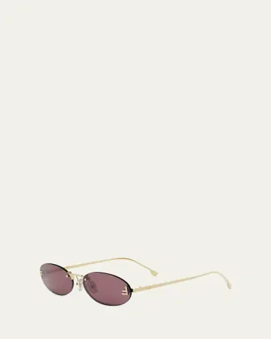 Fendi FF Crystal Metal Oval Sunglasses | Thumbnail 2 Fendi FF Crystal Metal Oval Sunglasses | Thumbnail 2