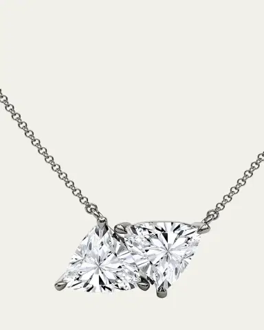 HauteCarat 18K Trillion Lab Grown Diamond Twin Necklace | Thumbnail 4 HauteCarat 18K Trillion Lab Grown Diamond Twin Necklace | Thumbnail 4