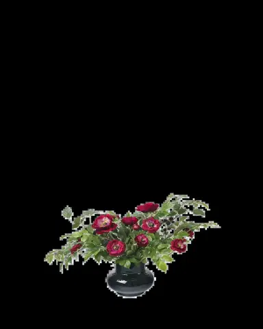 Diane James Blackberry Branches, Ranunculus, and Leaves 24" Faux Floral Arrangement in Black Glass Vase | Thumbnail 2 Diane James Blackberry Branches, Ranunculus, and Leaves 24" Faux Floral Arrangement in Black Glass Vase | Thumbnail 2