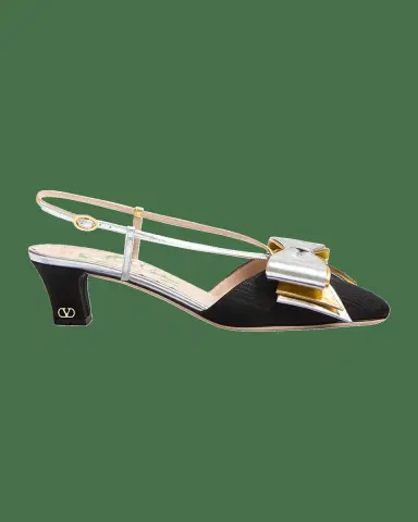 Valentino Garavani Bowow Moire Colorblock Slingback Pumps | Thumbnail 2 Valentino Garavani Bowow Moire Colorblock Slingback Pumps | Thumbnail 2