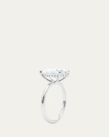 HauteCarat 18K Oval Cut Hidden Halo Platinum Lab Grown Diamond Ring, 2.0tcw | Thumbnail 3 HauteCarat 18K Oval Cut Hidden Halo Platinum Lab Grown Diamond Ring, 2.0tcw | Thumbnail 3
