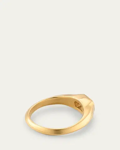 Lizzie Mandler Fine Jewelry 18K Yellow Gold Emerald-Cut White Diamond Pinky Ring | Thumbnail 4 Lizzie Mandler Fine Jewelry 18K Yellow Gold Emerald-Cut White Diamond Pinky Ring | Thumbnail 4