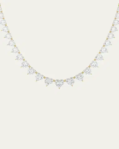 HauteCarat 18K Graduated Heart Shape Lab Grown Diamond Necklace | Thumbnail 7 HauteCarat 18K Graduated Heart Shape Lab Grown Diamond Necklace | Thumbnail 7