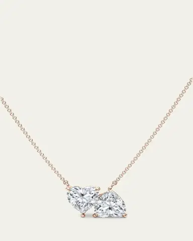 HauteCarat 18K Heart Shape Lab Grown Diamond Twin Necklace | Thumbnail 3 HauteCarat 18K Heart Shape Lab Grown Diamond Twin Necklace | Thumbnail 3
