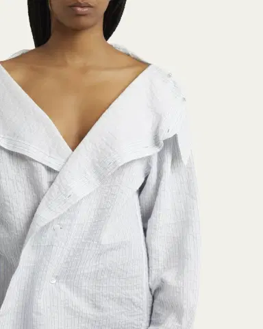 SETCHU Stripe Button Down Blouse | Thumbnail 5 SETCHU Stripe Button Down Blouse | Thumbnail 5