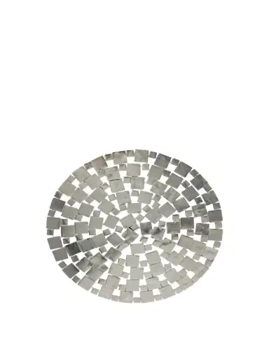 Nomi K Modern Squares Silvertone Metal Placemat, 15" Round | Thumbnail 1 Nomi K Modern Squares Silvertone Metal Placemat, 15" Round | Thumbnail 1
