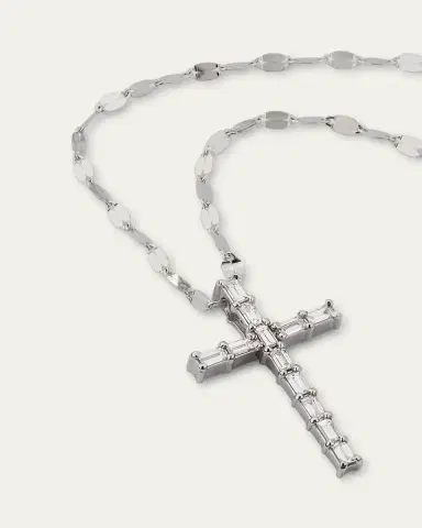 Lana 14K Gold Baguette Everyday Cross Pendant Necklace with Jump Ring, 16-18"L | Thumbnail 3 Lana 14K Gold Baguette Everyday Cross Pendant Necklace with Jump Ring, 16-18"L | Thumbnail 3