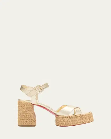 Christian Louboutin 70mm Calakala Metallic Crisscross Platform Sandals | Thumbnail 6 Christian Louboutin 70mm Calakala Metallic Crisscross Platform Sandals | Thumbnail 6