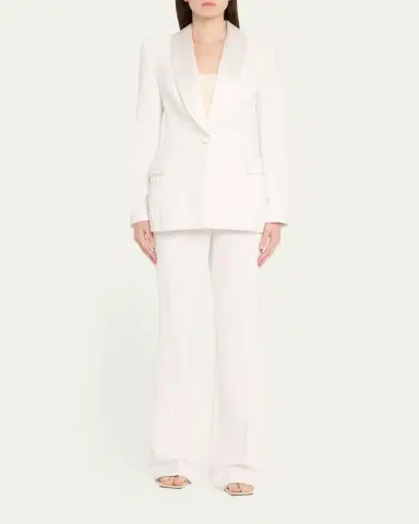 Sergio Hudson Satin Shawl Lapel One-Button Blazer | Thumbnail 2 Sergio Hudson Satin Shawl Lapel One-Button Blazer | Thumbnail 2