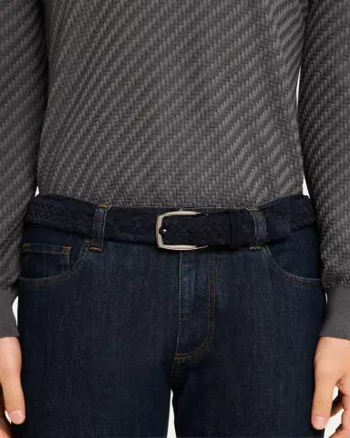 Brioni Men's Woven Leather Belt | Thumbnail 2 Brioni Men's Woven Leather Belt | Thumbnail 2