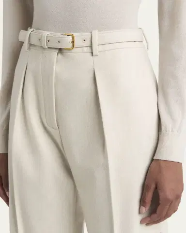 Loro Piana Edward Pintuck Belted Wool Cashmere Trousers | Thumbnail 3 Loro Piana Edward Pintuck Belted Wool Cashmere Trousers | Thumbnail 3